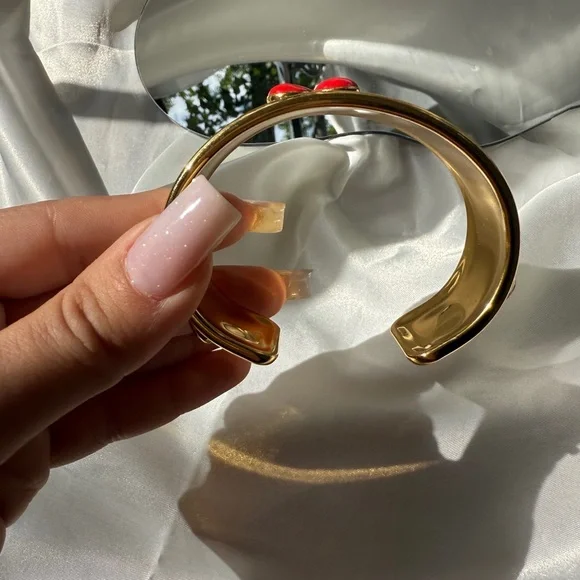 Cherry cuff 18K gold plated Gold Stainless steel bracelet - Picture 10 of 15